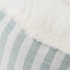 Close up of the green stripe design and fluffy inner cushion