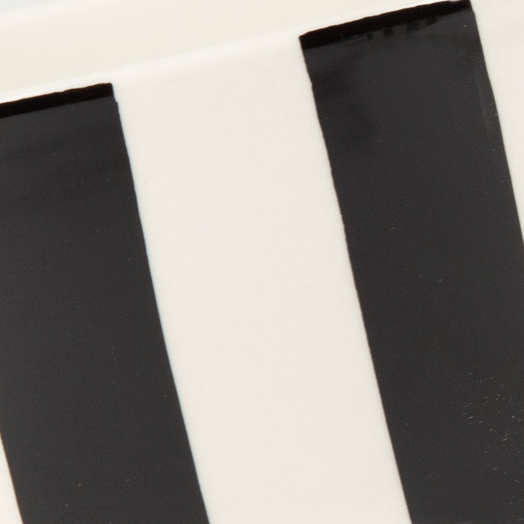 Amalfi Striped 2 Piece Cat Food Bowl & Saucer Set - Black Pet Bowls, Feeders & Waterers Scruffs®