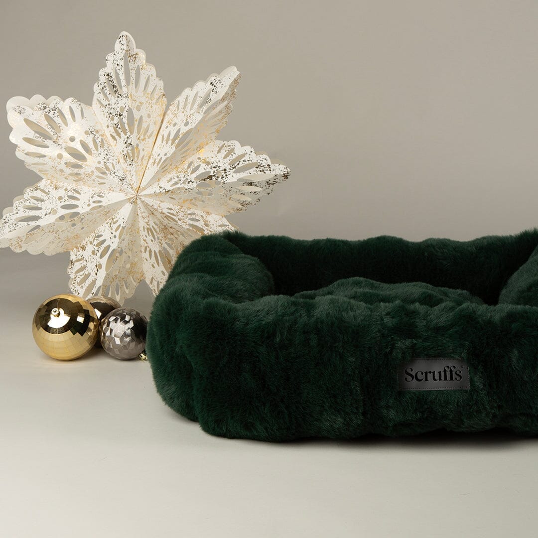 Festive Fur Box Bed - Green Dog Beds Scruffs®