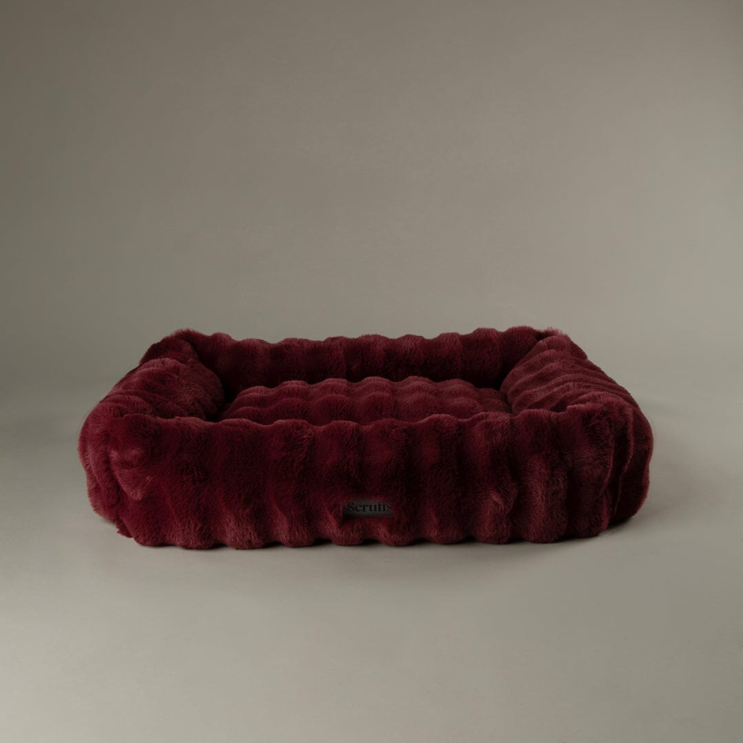 Festive Fur Box Bed - Burgundy Dog Beds Scruffs®