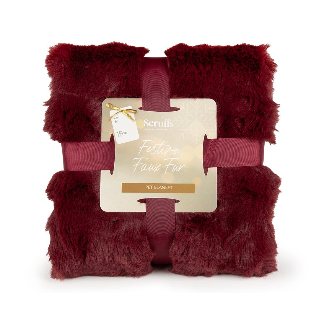 Festive Fur Pet Blanket - Burgundy Dog Blanket Scruffs®