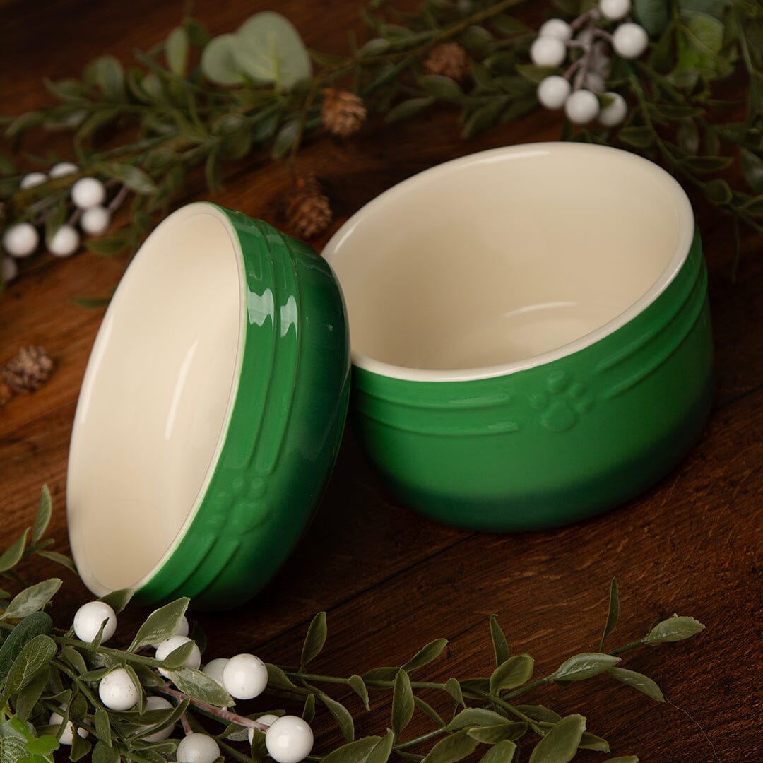 Winters Tail Food & Drink Bowl Gift Set - Green Pet Bowls, Feeders & Waterers Scruffs®