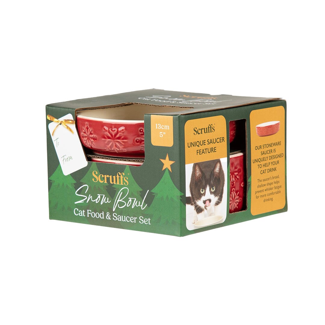 Snow Bowl Food & Saucer Gift Set - Burgundy Pet Bowls, Feeders & Waterers Scruffs®