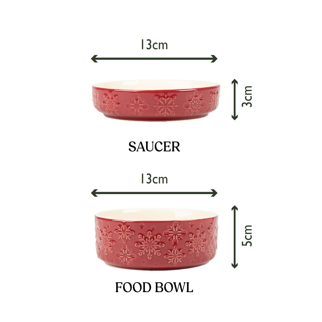 Snow Bowl Food & Saucer Gift Set - Burgundy Pet Bowls, Feeders & Waterers Scruffs®