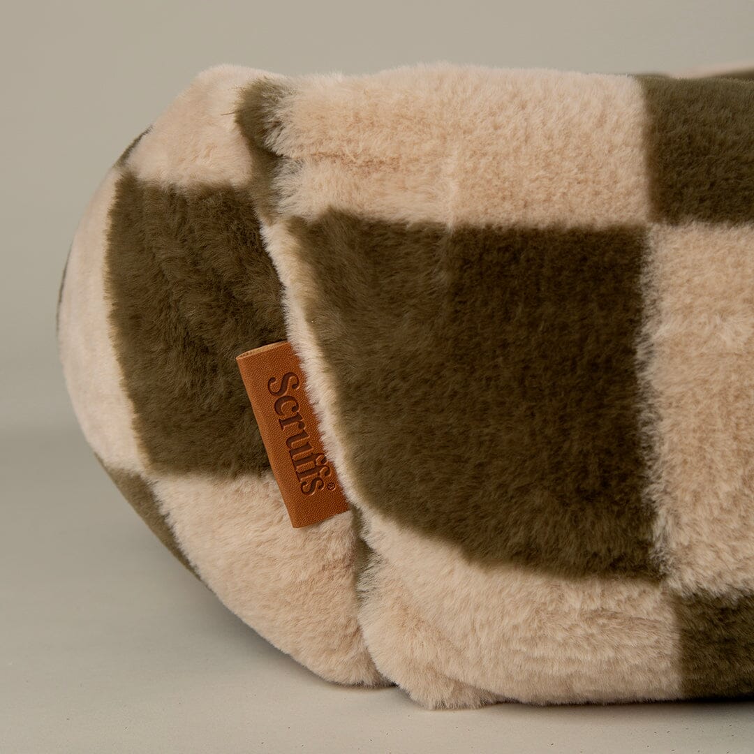 Checkerboard Box Bed - Olive/Cream Dog Beds Scruffs®