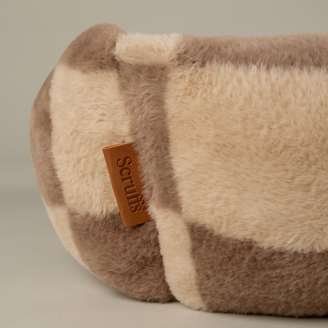 Checkerboard Box Bed - Taupe/Cream Dog Beds Scruffs®