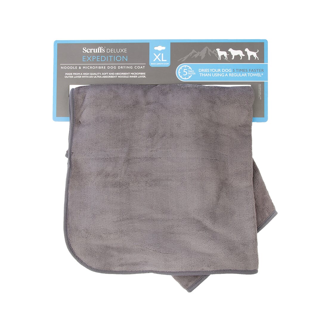 Expedition Deluxe Noodle & Microfibre Dog Dry robe in Graphite Grey display product