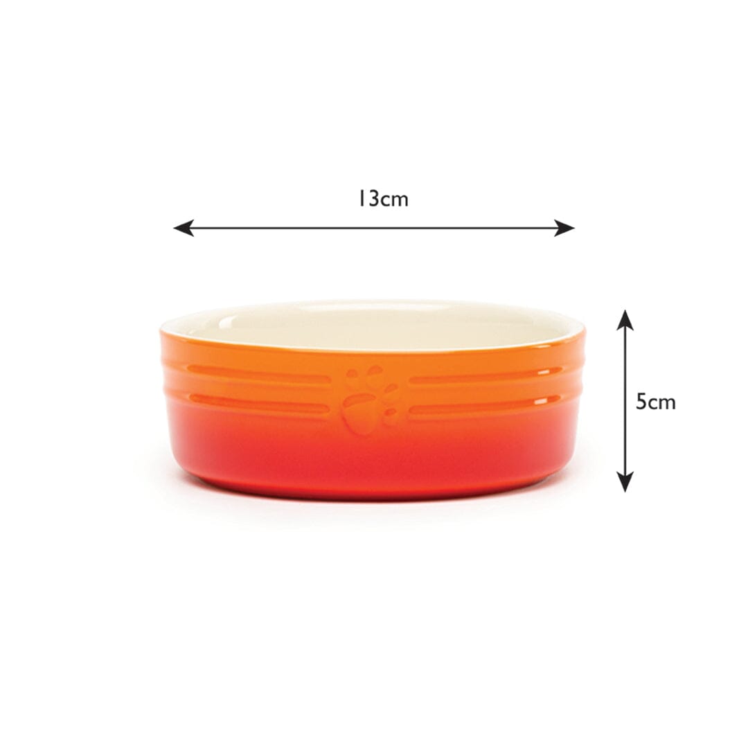 Ombre 2 Piece Dog Food & Water Bowl Set in Orange dog bowl dimensions