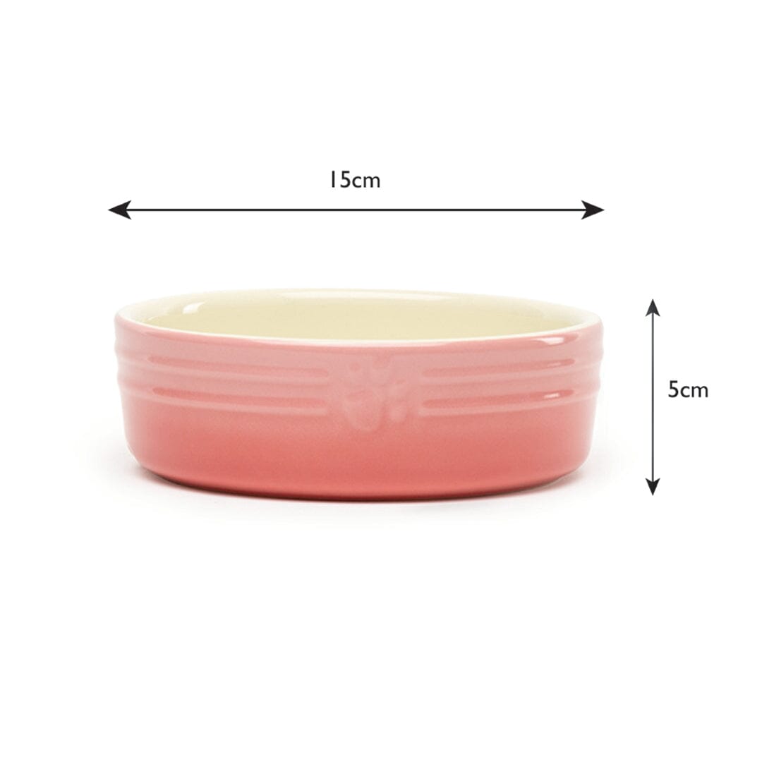 Ombre 2 Piece Dog Food & Water Bowl Set in Pink dog bowl dimensions