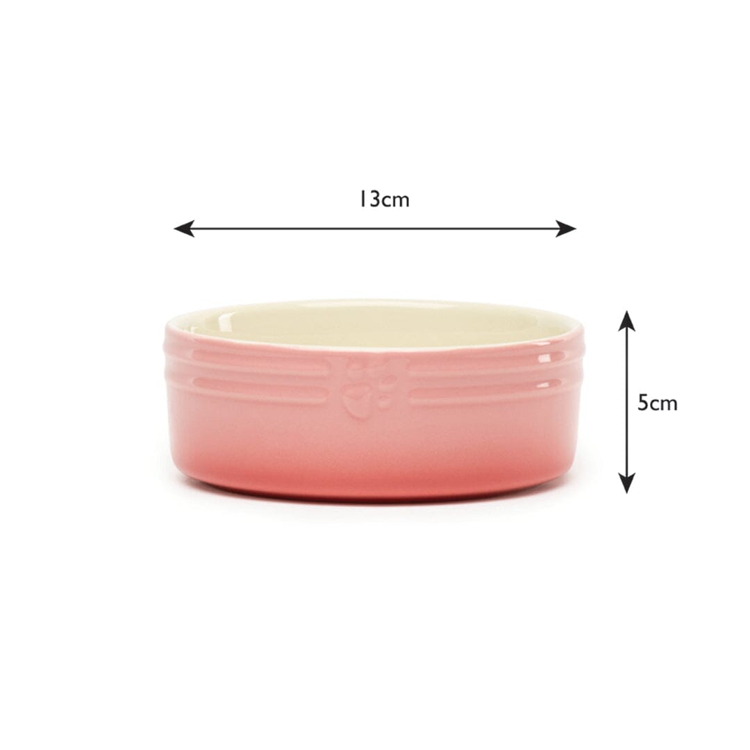 Ombre 2 Piece Dog Food & Water Bowl Set in Pink dog bowl dimensions