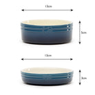 Ombre 2 Piece Cat Food Bowl & Saucer Set in  Blue cat bowl dimensions
