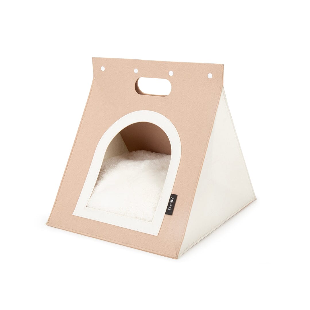 Stockholm Felt Bag Cat Bed - Tan Cat Bed Scruffs®