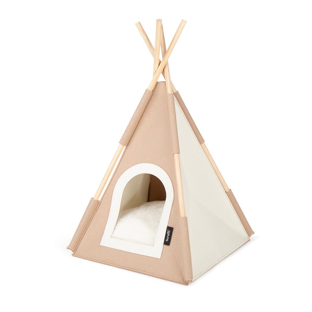 Stockholm Felt Teepee Cat Bed - Tan Cat Bed Scruffs®