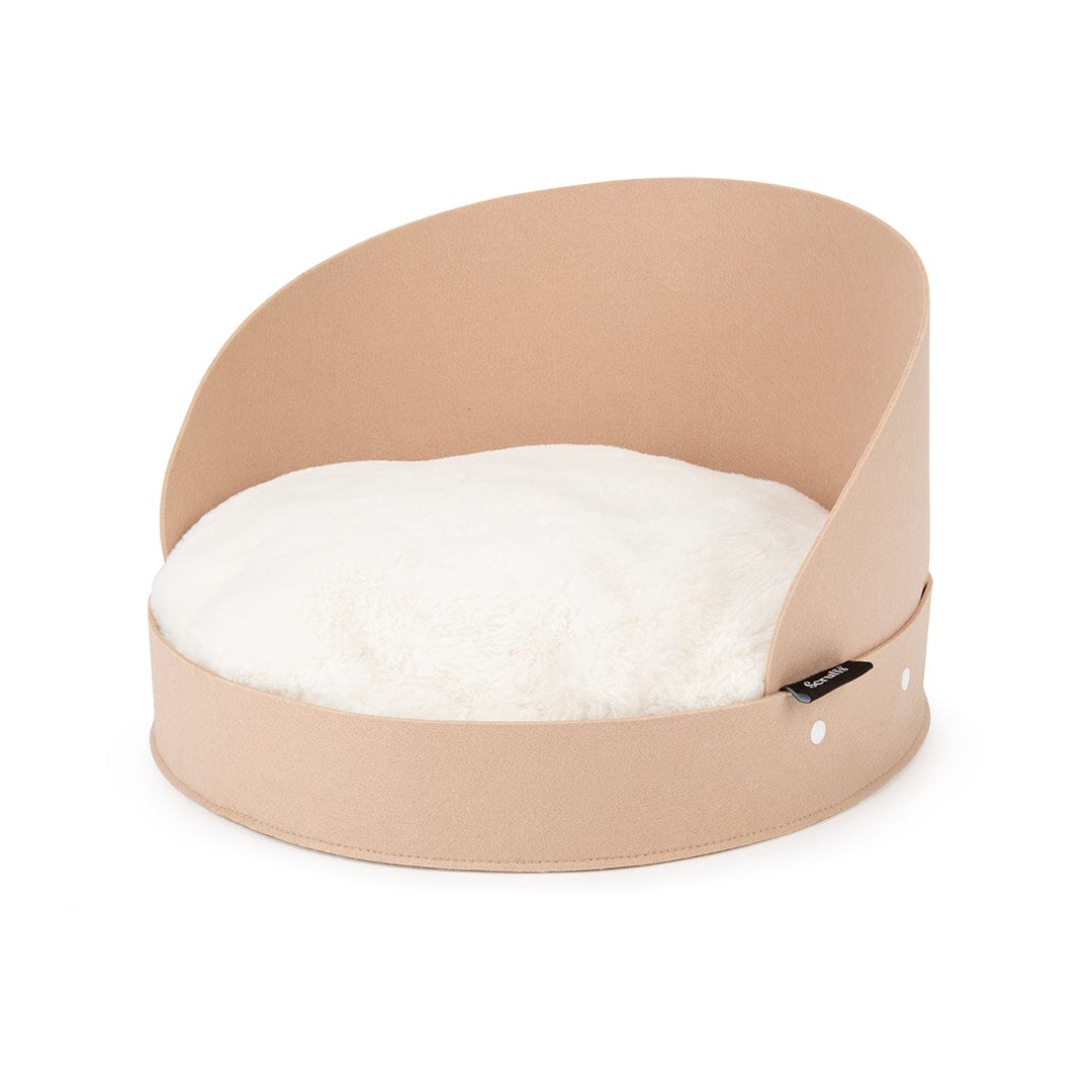 Stockholm Felt Round Cat Bed - Tan Cat Bed Scruffs®