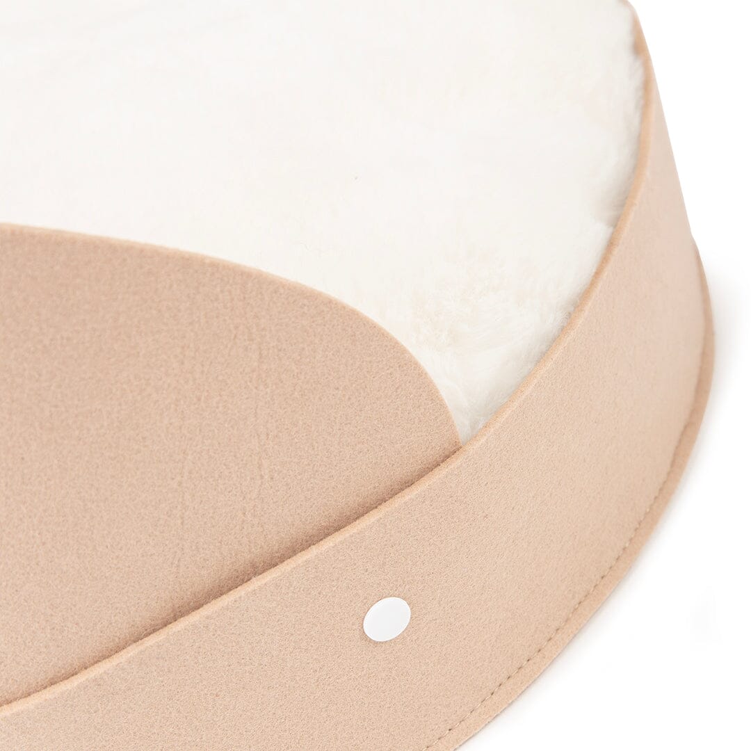 Stockholm Felt Round Cat Bed - Tan Cat Bed Scruffs®