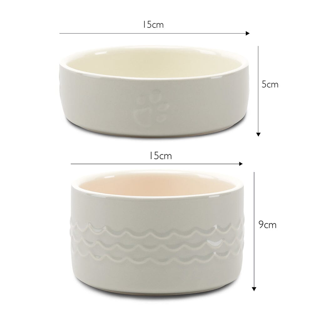 Icon 2 Piece Pet Food & Water Bowl Set - 15cm Grey Pet Bowls, Feeders & Waterers Scruffs®