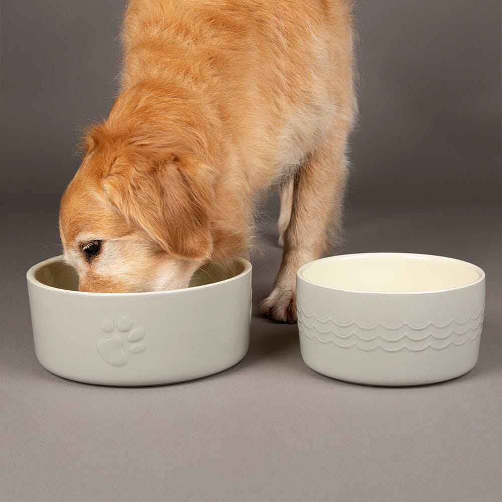 Icon 2 Piece Pet Food & Water Bowl Set - 25cm | 20cm - Light Grey Pet Bowls, Feeders & Waterers Scruffs®