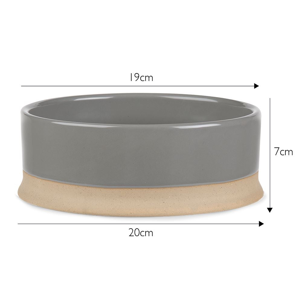 Scandi 2 Piece Non Tip Pet Food & Water Bowl - Grey Pet Bowls, Feeders & Waterers Scruffs®