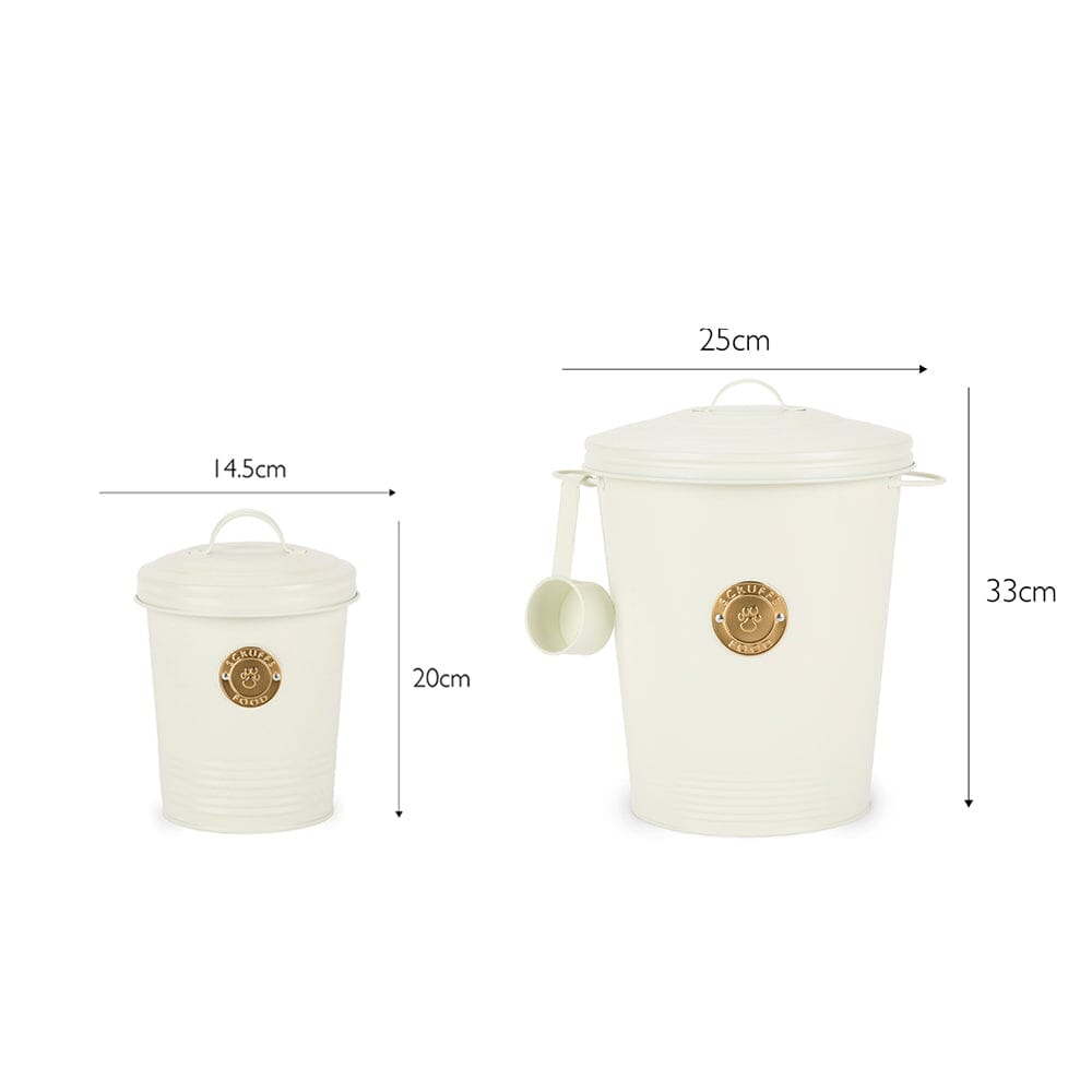 Cantina Steel Storage Pet Food & Treat Canister Set - Cream Pet Food Containers Scruffs®