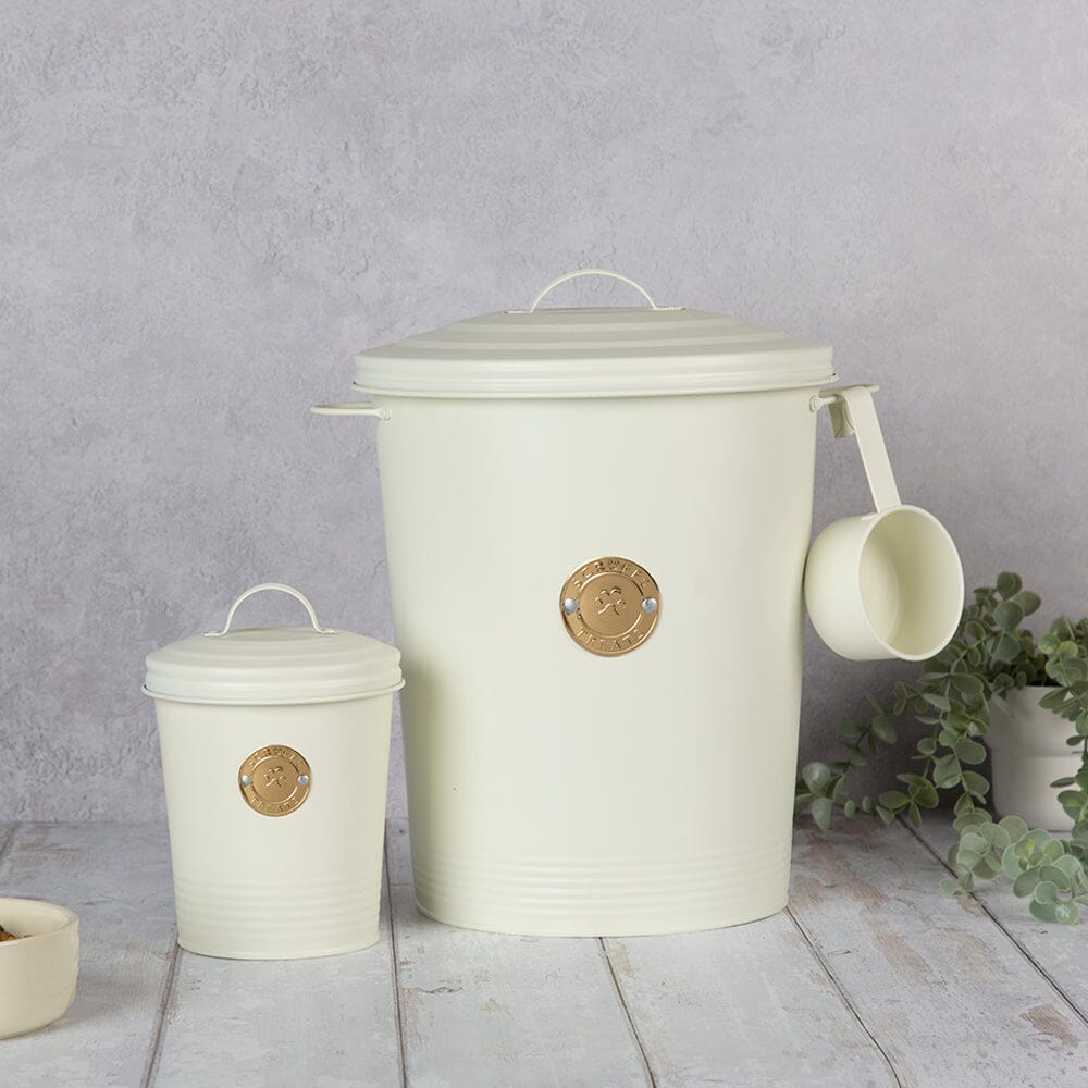 Cantina Steel Storage Pet Food & Treat Canister Set - Cream Pet Food Containers Scruffs® 2L/12L