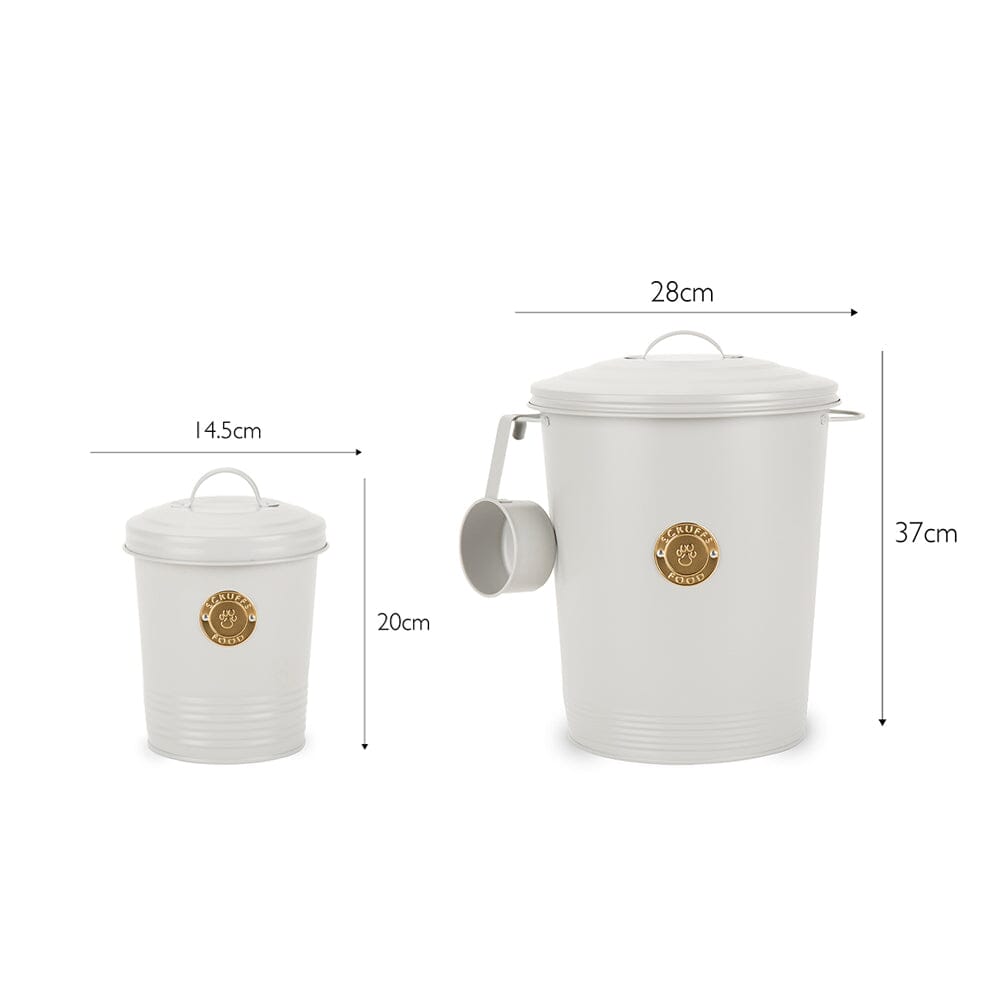 Cantina Steel Storage Pet Food & Treat Canister Set - Light Grey Pet Food Containers Scruffs®