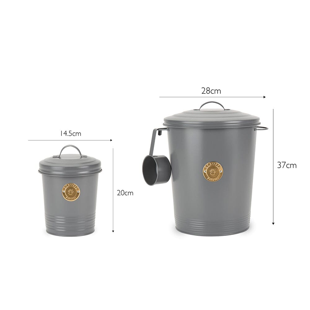 Cantina Steel Storage Pet Food & Treat Canister Set - Dark Grey Pet Food Containers Scruffs®