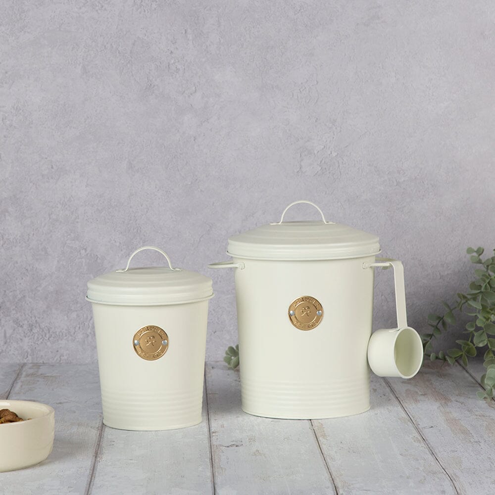 Cantina Steel Storage Pet Food & Treat Canister Set - Cream Pet Food Containers Scruffs® 2L/4L