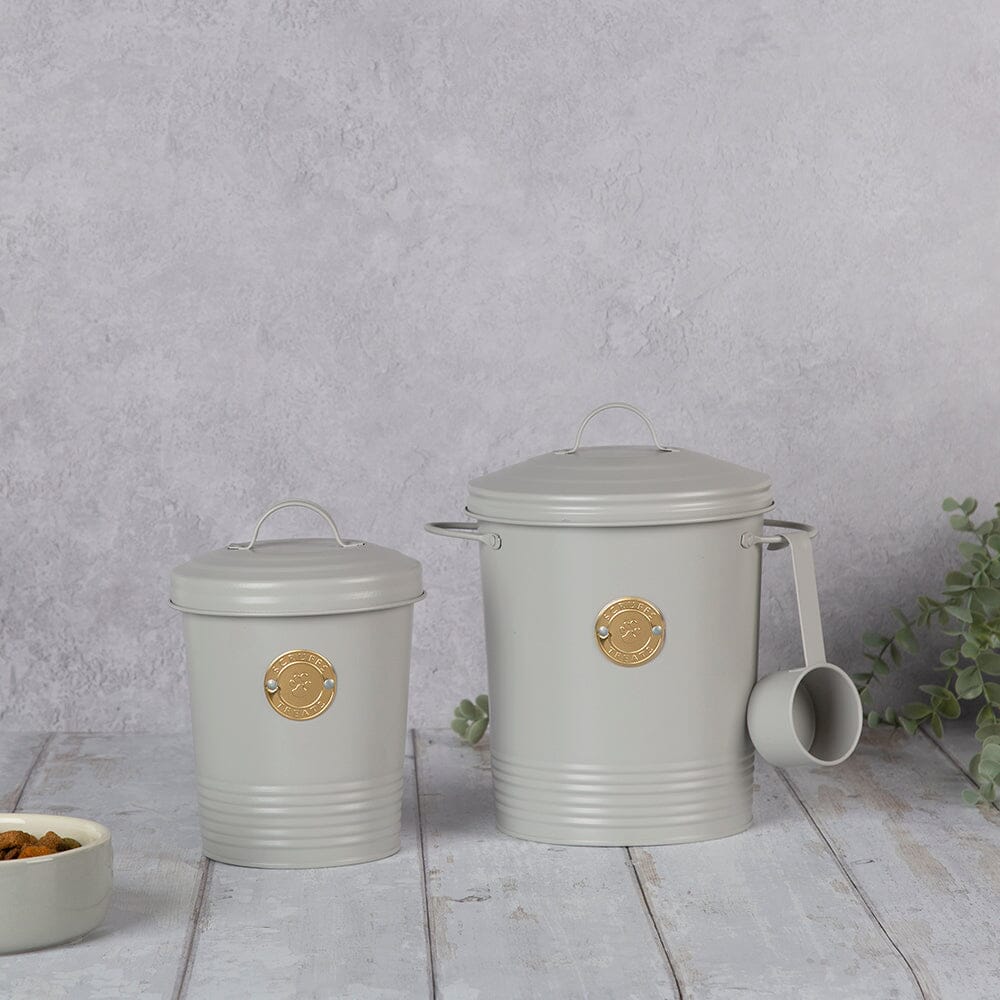 Cantina Steel Storage Pet Food & Treat Canister Set - Light Grey Pet Food Containers Scruffs® 2L/4L