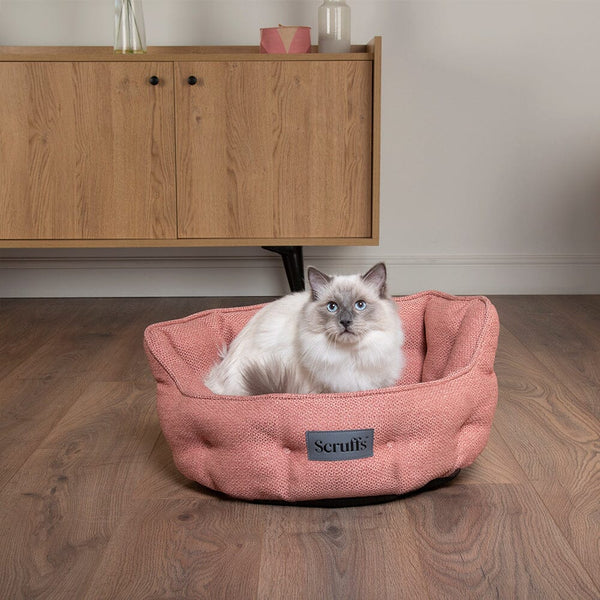 Seattle Cat Bed - Coral Pink Cat Bed Scruffs®