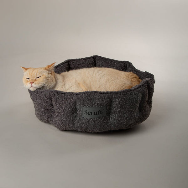Boucle Cat Bed - Slate Grey Cat Bed Scruffs®