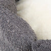 Boucle Cat Bed - Slate Grey 100% polyester Cat Bed  - Close up of grey outer and cream inner - Scruffs
