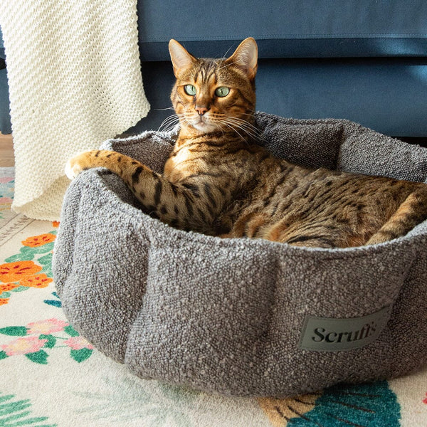 Boucle Cat Bed - Slate Grey Cat Bed Scruffs®
