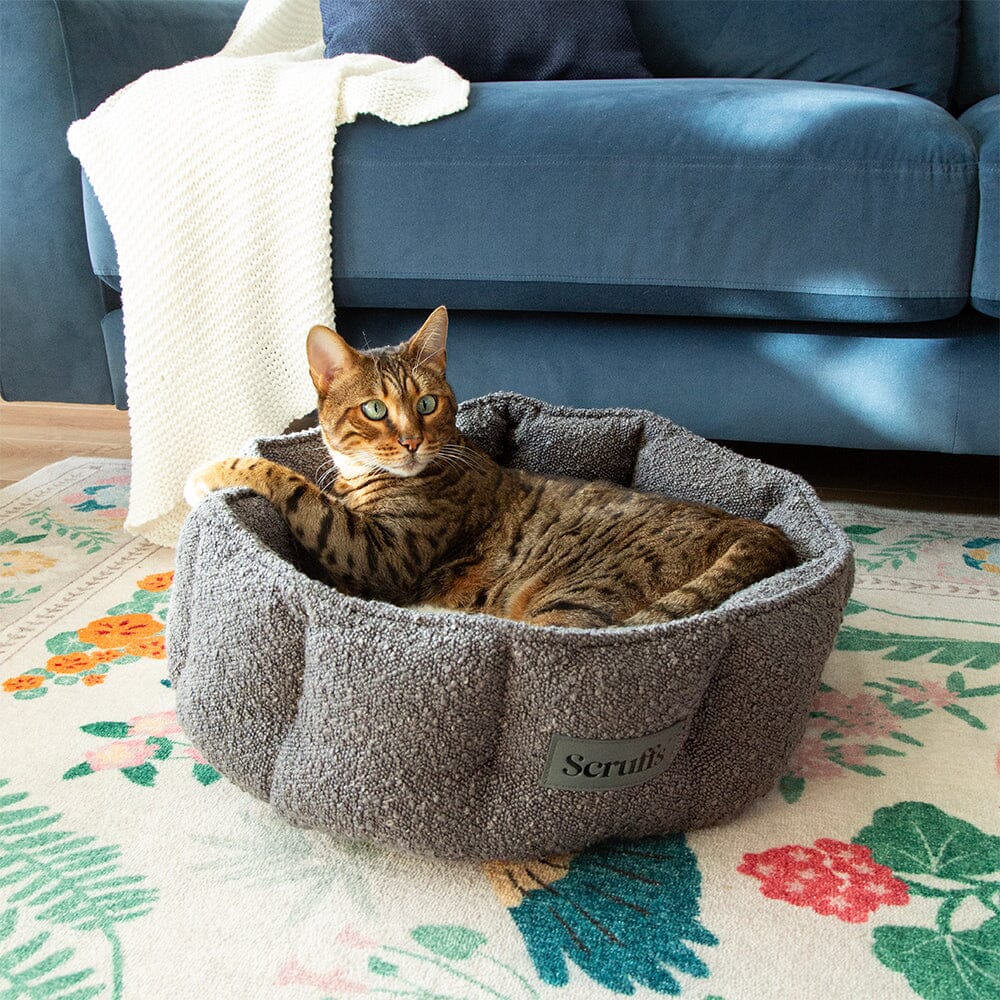 Boucle Cat Bed - Slate Grey Cat Bed Scruffs®