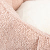 Boucle Cat Bed - Blush Pink 100% polyester Cat Bed - Close up of blush pink outer and cream inner - Scruffs