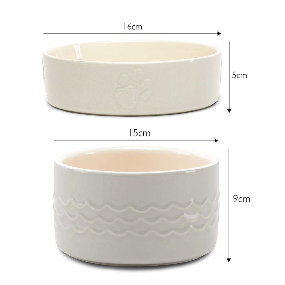 Icon 2 Piece Dog Slow Feeder & Water Bowl Set - 16cm | 15cm - Light Grey Pet Bowls, Feeders & Waterers Scruffs®