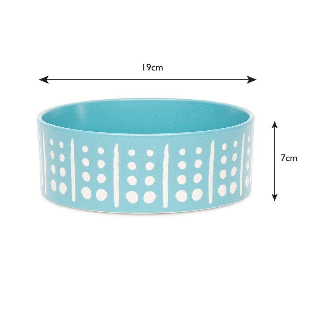 Aztec 2 Piece Dog Food & Water Bowl Set - Turquoise Blue Pet Bowls, Feeders & Waterers Scruffs®