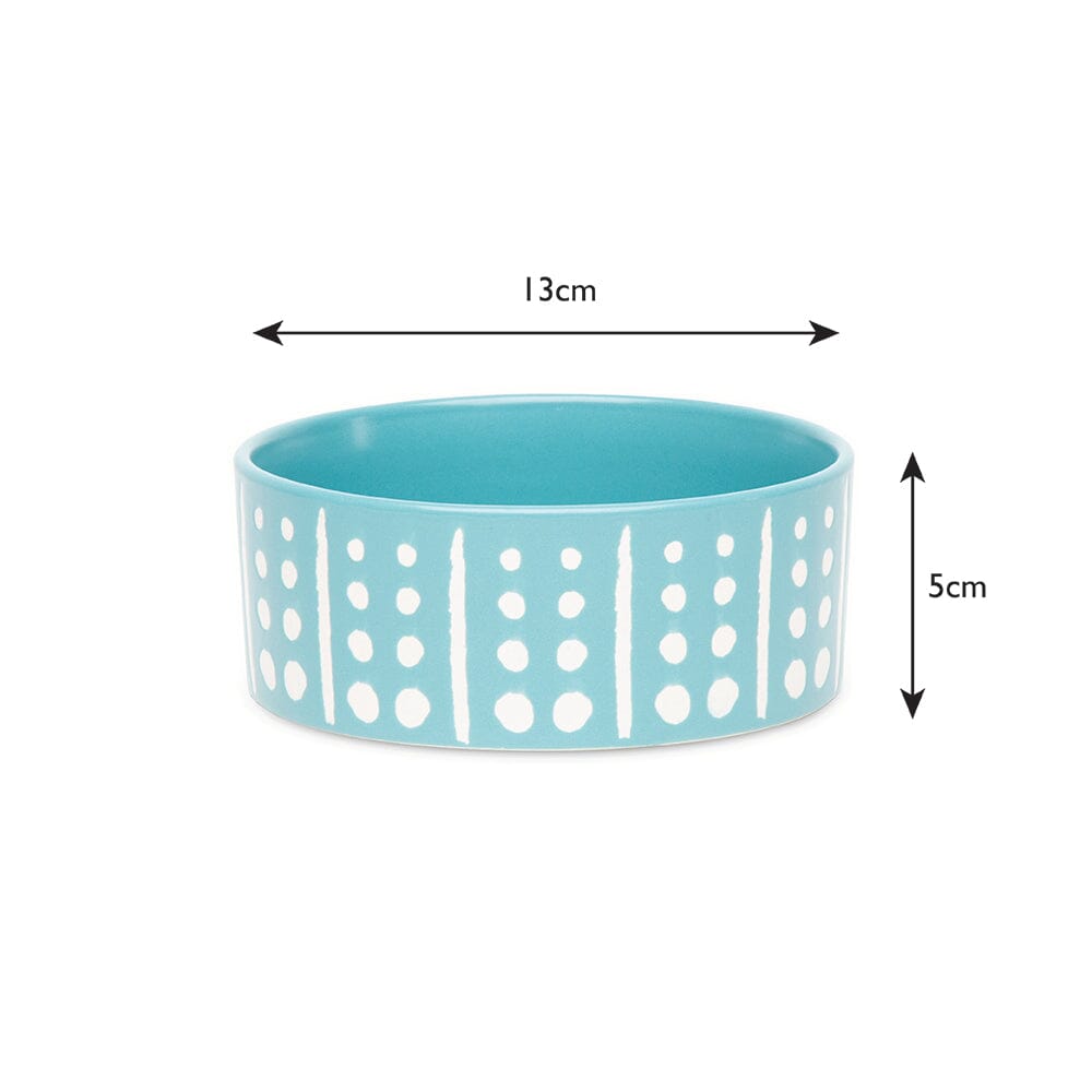 Aztec 2 Piece Dog Food & Water Bowl Set - Turquoise Blue Pet Bowls, Feeders & Waterers Scruffs®