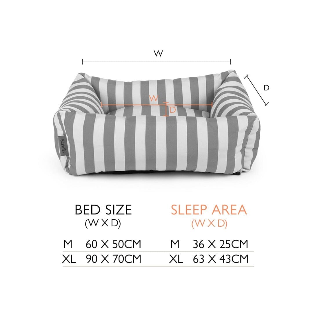 Amalfi striped dog bed dimensions