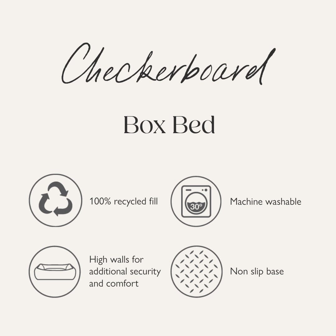 Checkerboard Box Bed - Grey/Cream Dog Beds Scruffs®