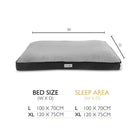 Harvard Memory Foam Water Resistant Mattress - Graphite Grey Dog Bed Scruffs®