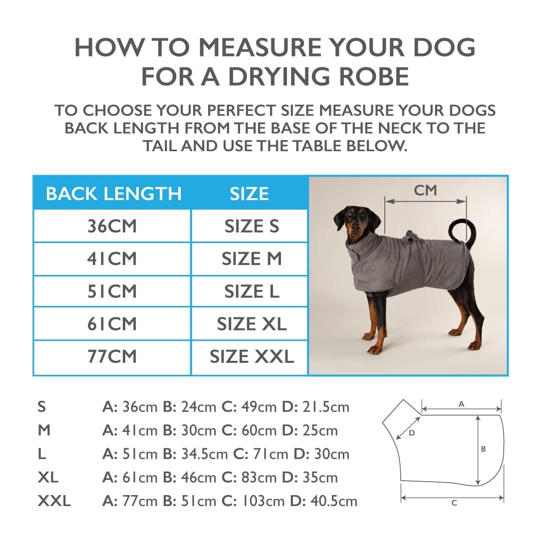 How to measure your dog for a dry robe