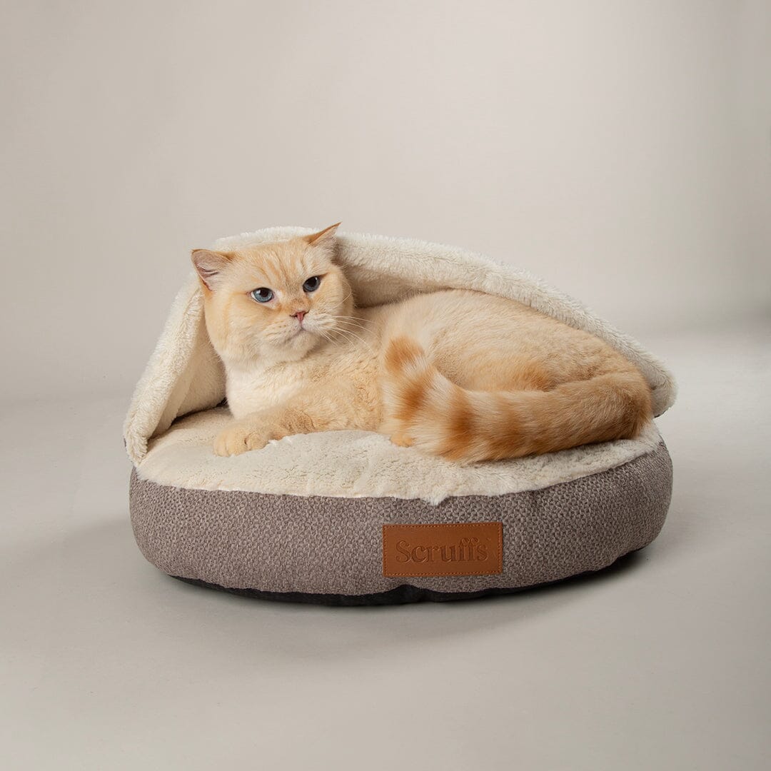 Seattle Burrow Cat Bed - Stone Grey Cat Bed Scruffs®