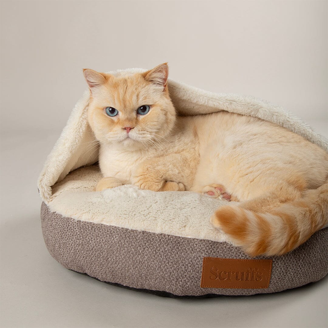 Seattle Burrow Cat Bed - Stone Grey Cat Bed Scruffs®