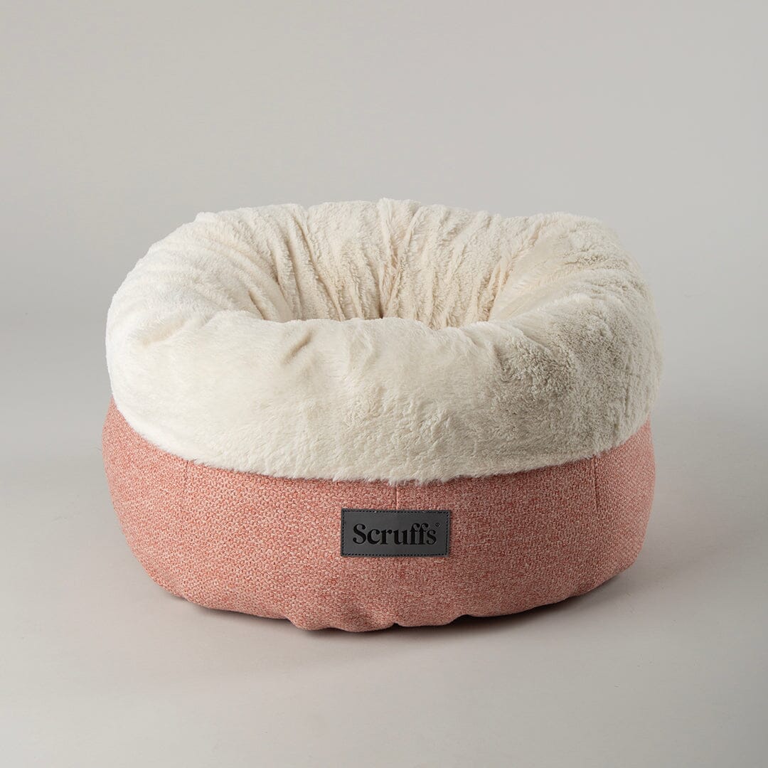 Seattle Sanctuary Deep Round Cat Bed - Coral Pink petslovescruffs