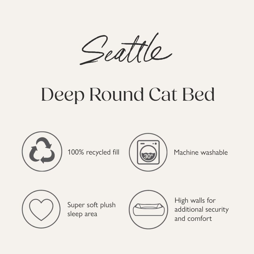 Seattle Sanctuary Deep Round Cat Bed - Coral Pink Cat Bed Scruffs®