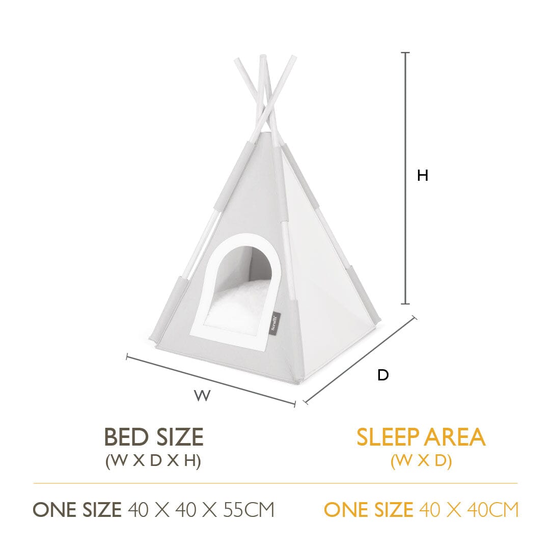 Stockholm Felt TeePee Cat Bed - Tan Cat Bed Scruffs®