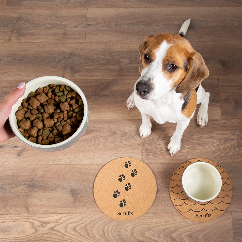 Scruffs 25cm Set of 2 Cork Pet Placemats - Wave & Paw Scruffs®