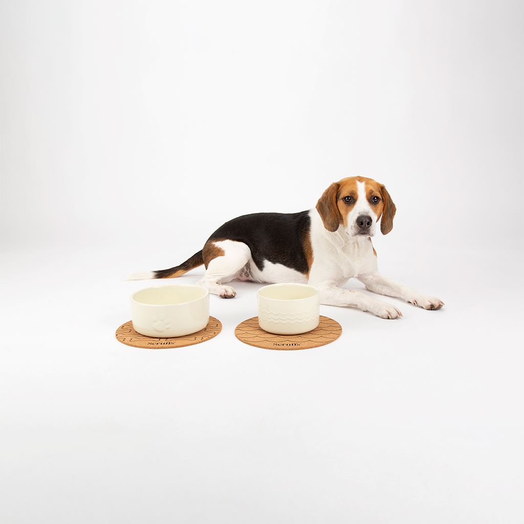 Scruffs 25cm Set of 2 Cork Pet Placemats - Wave & Bone Pet Bowl Mats Scruffs®