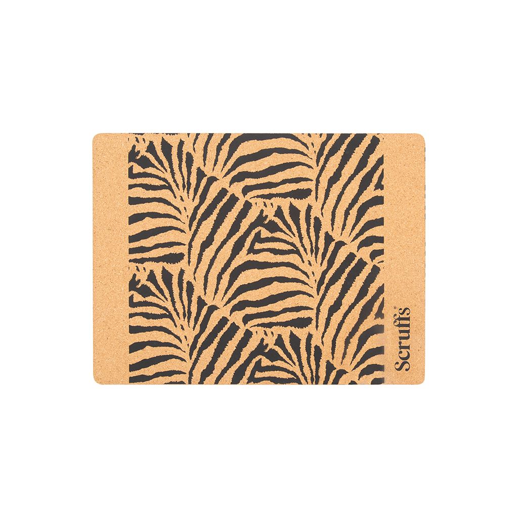 Scruffs Cork Pet Placemat 40 x 30cm - Zebra Print Pet Bowl Mats Scruffs®
