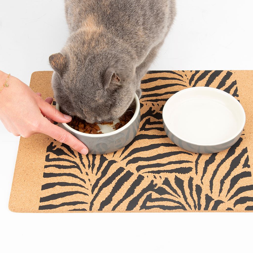 Scruffs Cork Pet Placemat 40 x 30cm - Zebra Print Pet Bowl Mats Scruffs®